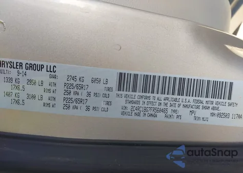 2015 Chrysler Town & Country Touring z USA, uszkodzony, nr VIN 2C4RC1BG7FR560465